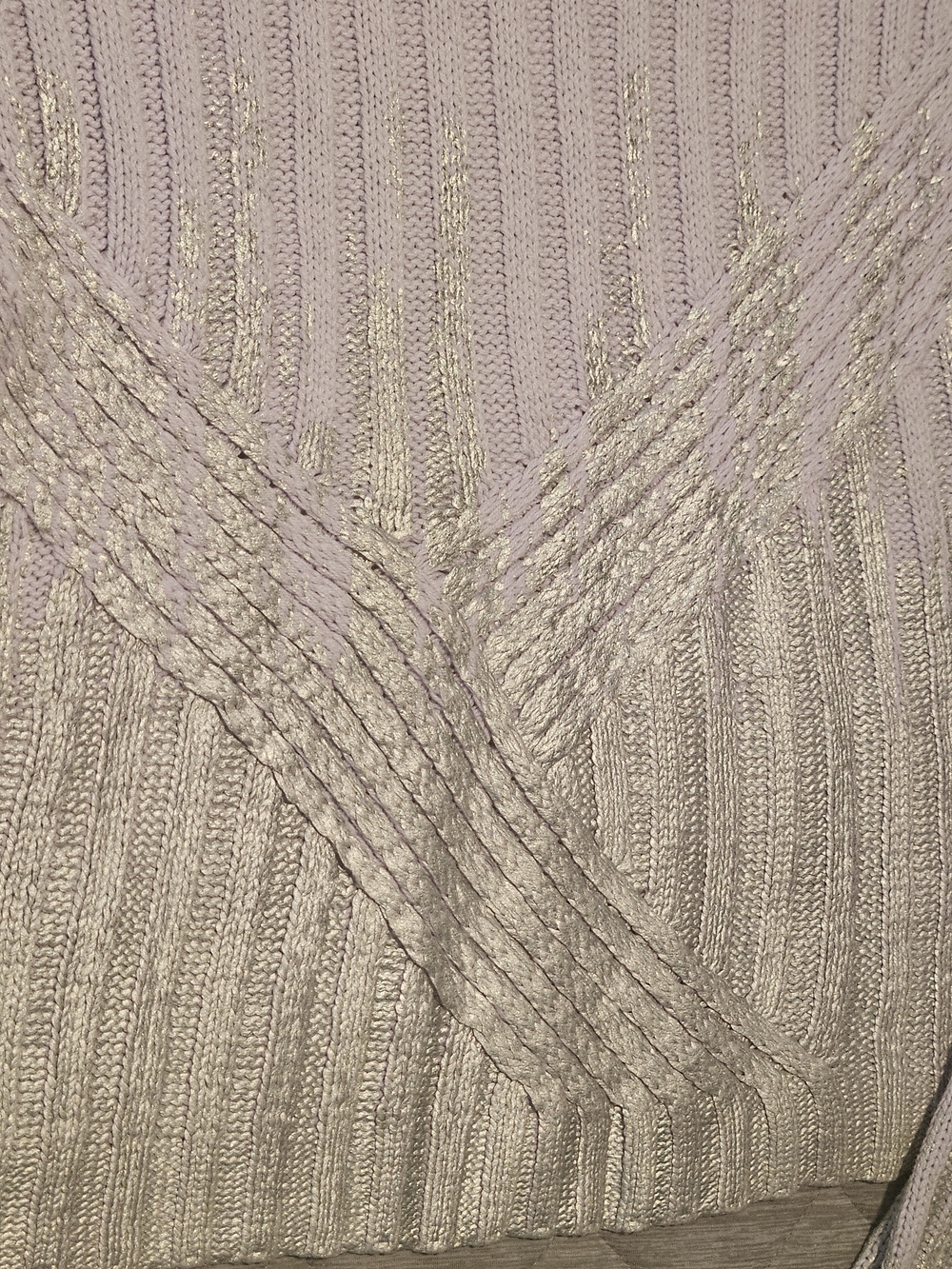 Wildfox Lilac Silver Ombre Ribbed Sweater Size XS Purple Violet Winter Fall - Picture 3 of 8